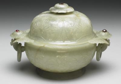 图片[2]-Jade censer with two floral handles, Qing dynasty (1644-1911)-China Archive